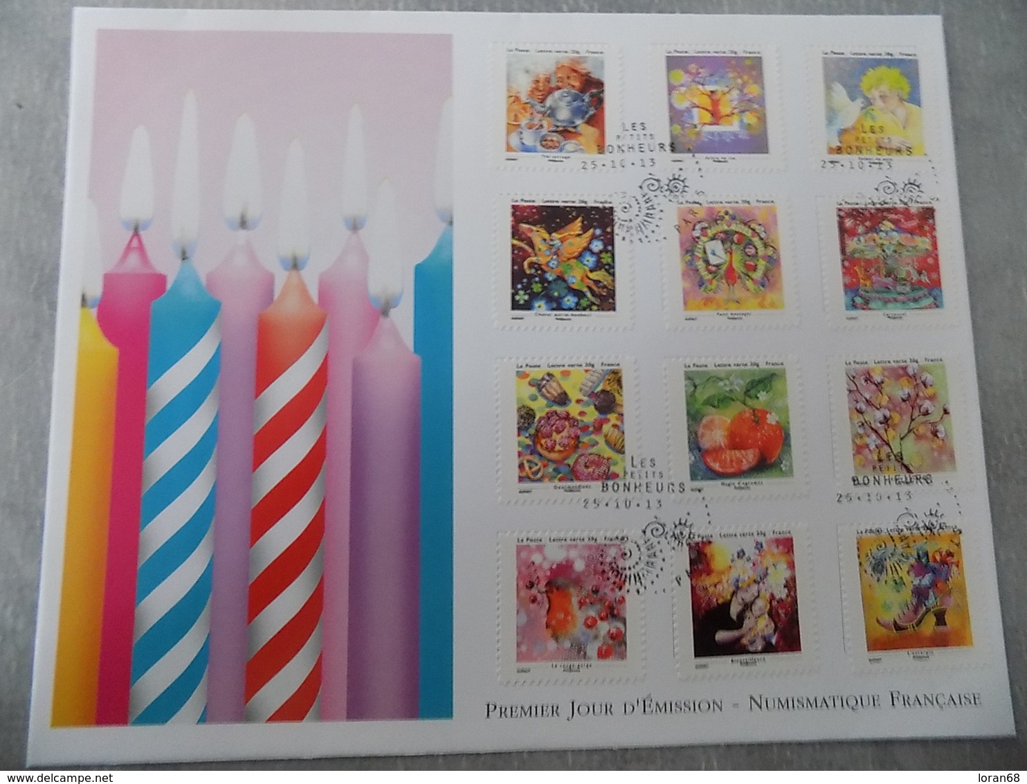 FDC Grand Format France 2013 : Les Petits Bonheurs (série Complète 12 Timbres) - 2010-2019