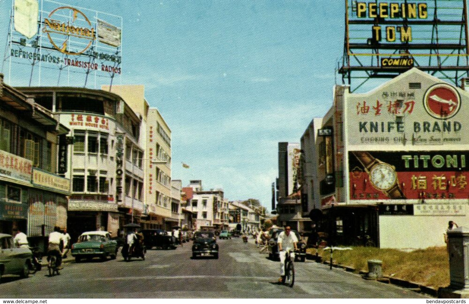 Malay Malaysia, PENANG, Penang Road, White House Hotel, Cars (1970s) K-10715 - Malaysia