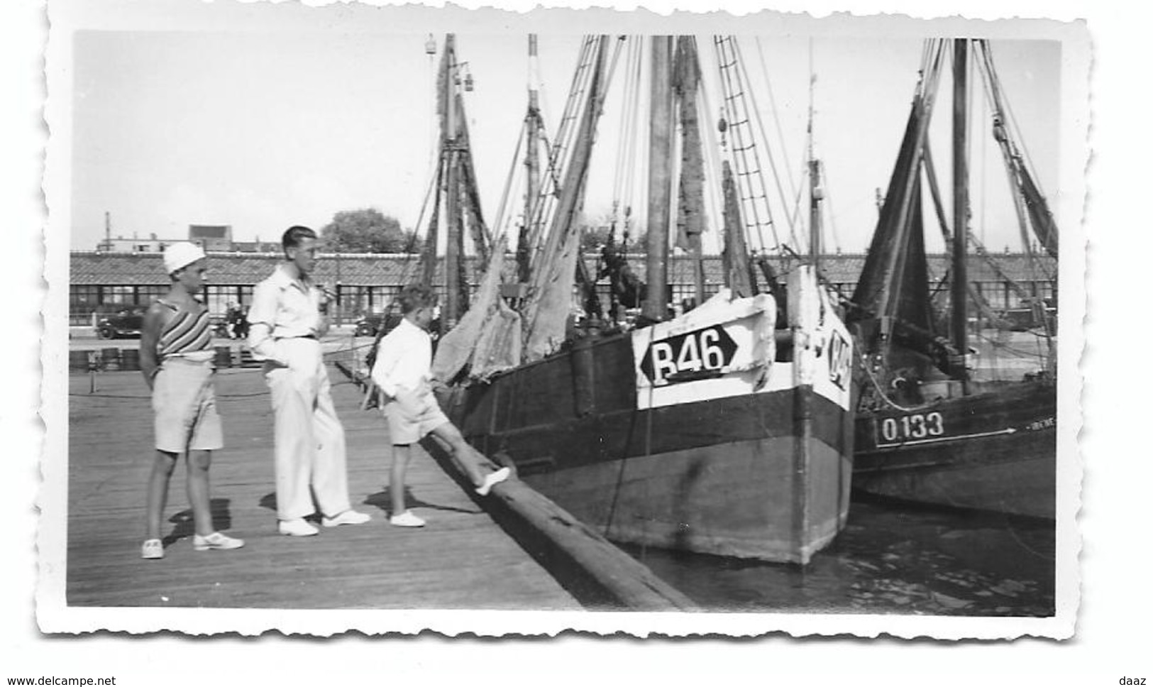 Bateau De Pêche 1932 Blankenberge ? Oostende? Photo 11x6,5 - Personnes Anonymes