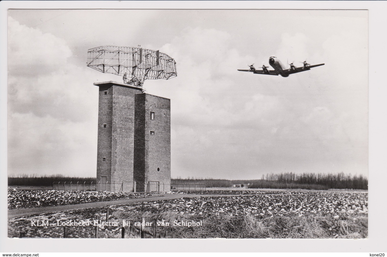 Vintage Rppc KLM K.L.M Royal Dutch Airlines Lockheed Electra L-188 Aircraft @ Schiphol Airport - 1919-1938: Between Wars