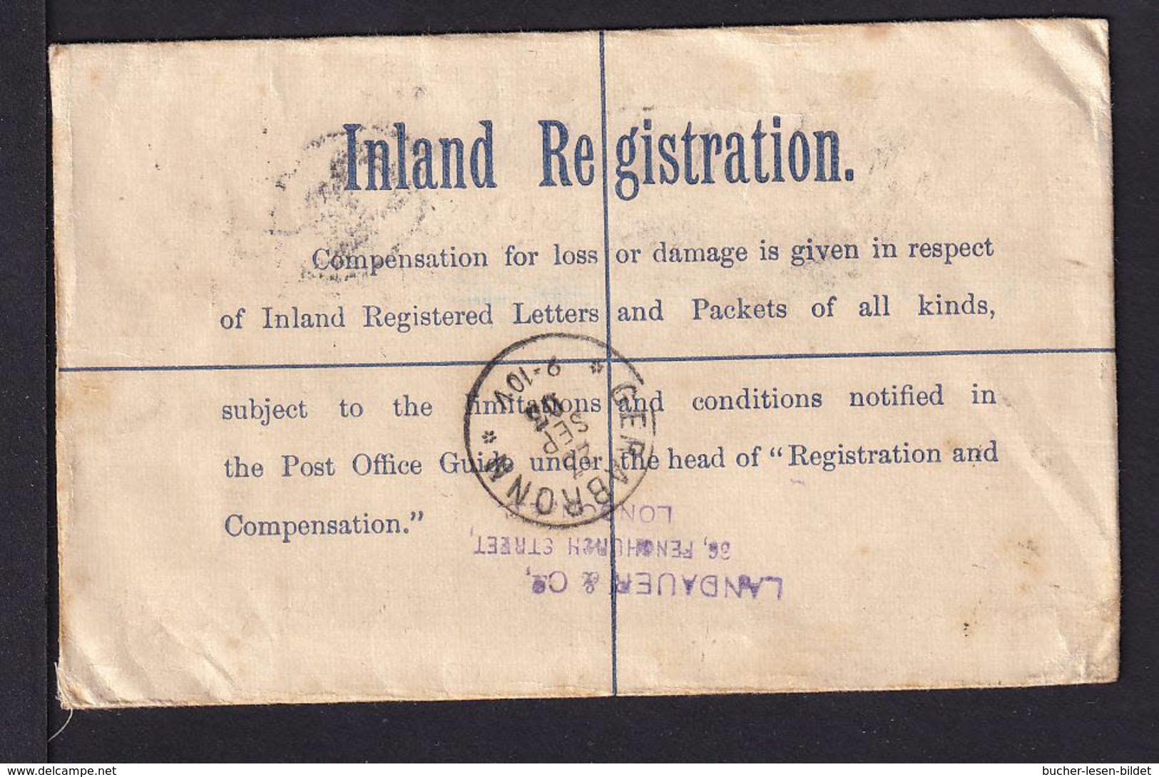 1903 - R-Zettel "Vom Ausland über Württ. Bhnpost" Aus Ganzsachen Aus England Nach Gerabronn - Autres & Non Classés