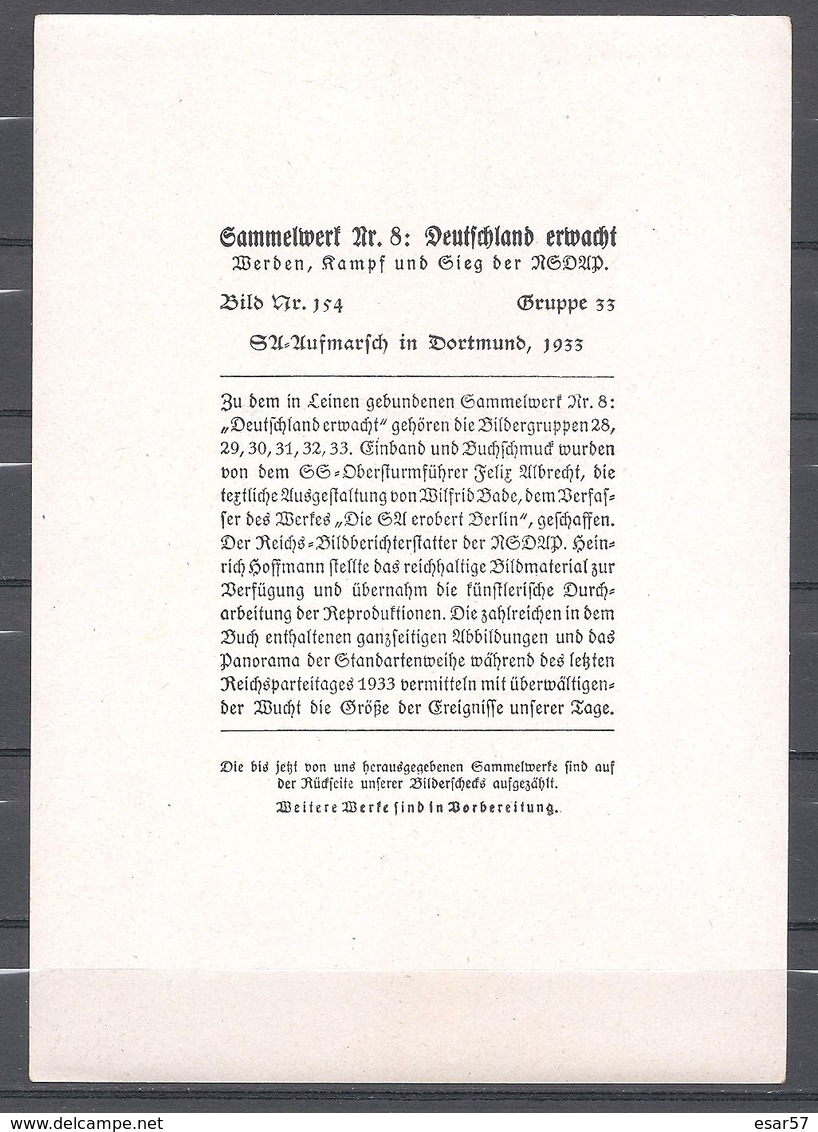 Deutschland Erwacht Sammelwerk Nr. 8: Sammelbild Nr. 154, Gruppe 33, SA-Aufmarsch In Dortmund 1933 - Autres & Non Classés