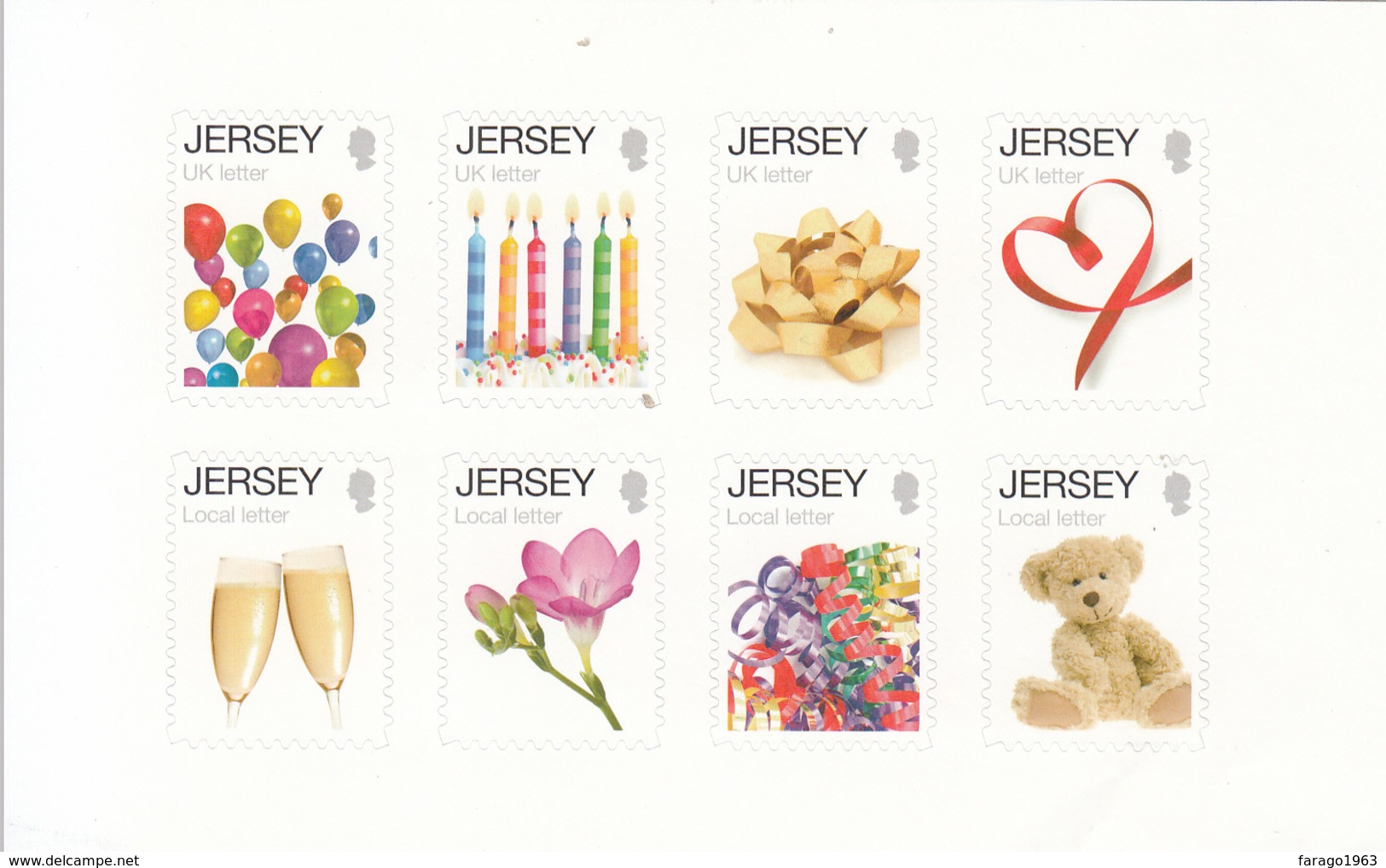 2012 Jersey Greetings Teddy Bears Wine Flowers Miniature Sheet Of 8 MNH @ BELOW FACE VALUE ** CORNER WRINKLE** - Jersey