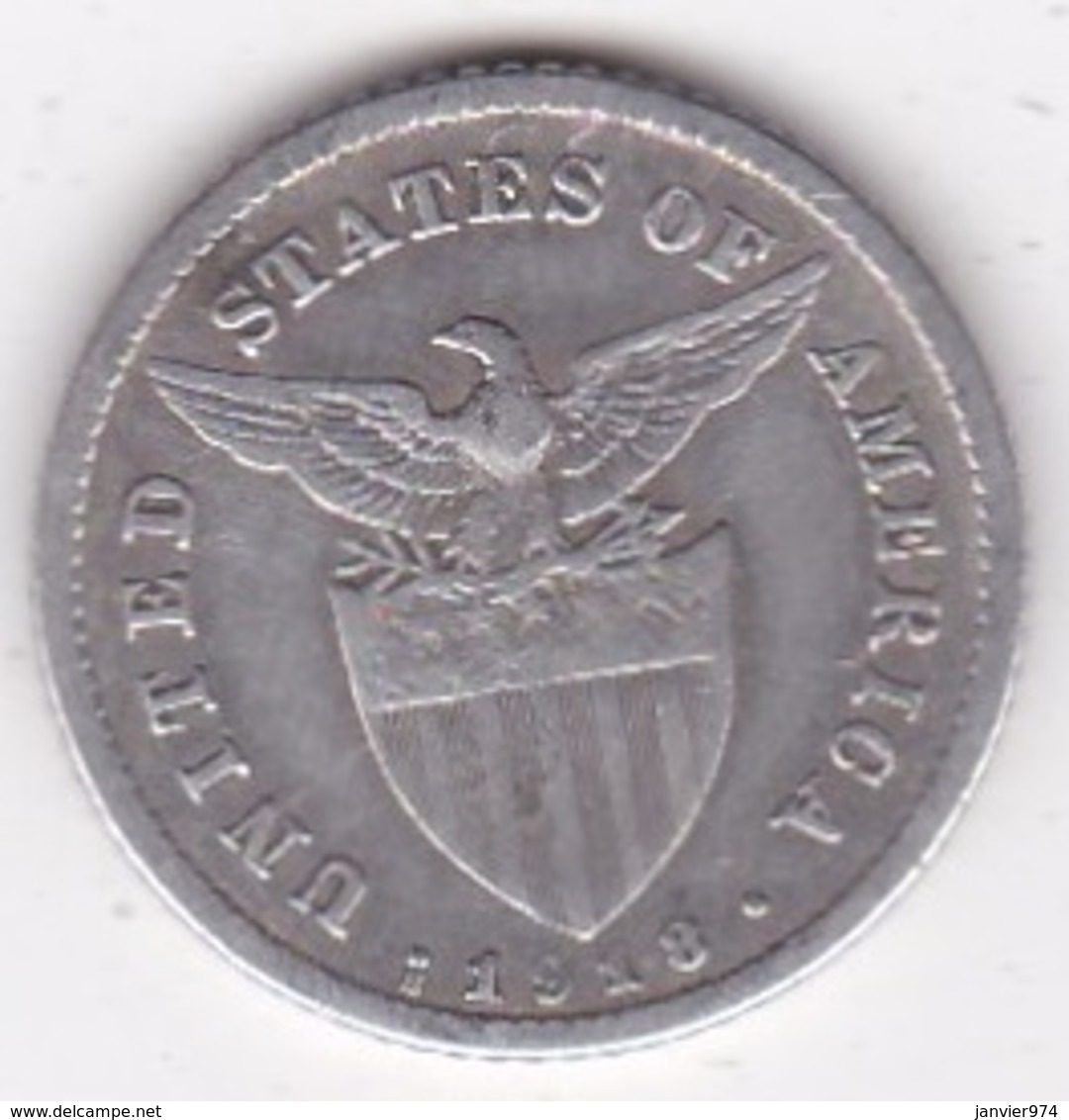 Philippines U.S.A. Administration. 10 Centavos 1918 S. Argent. KM# 169 - Philippines