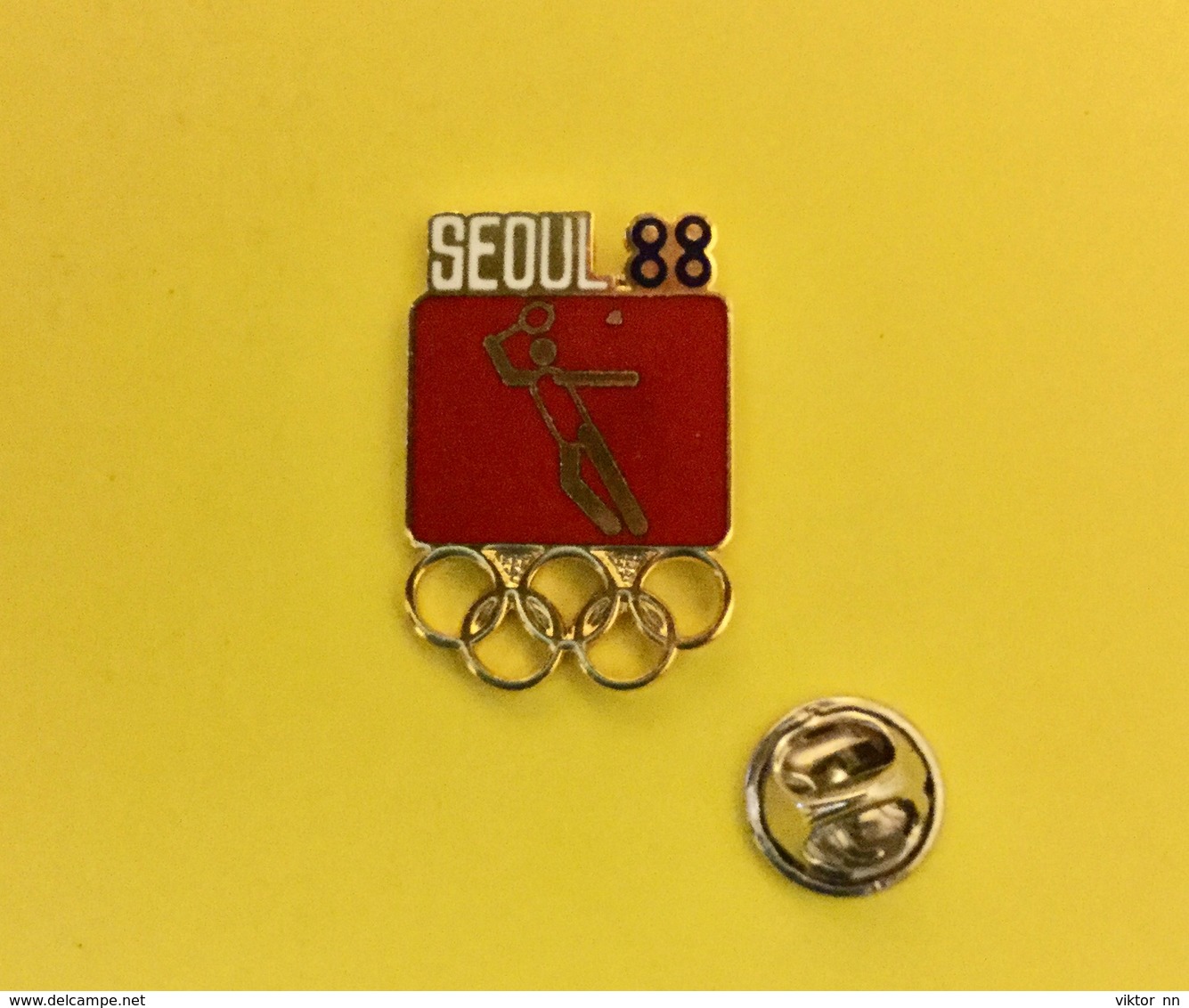 Olympic Games Seoul 1988 Badminton Badge Pin - Badminton