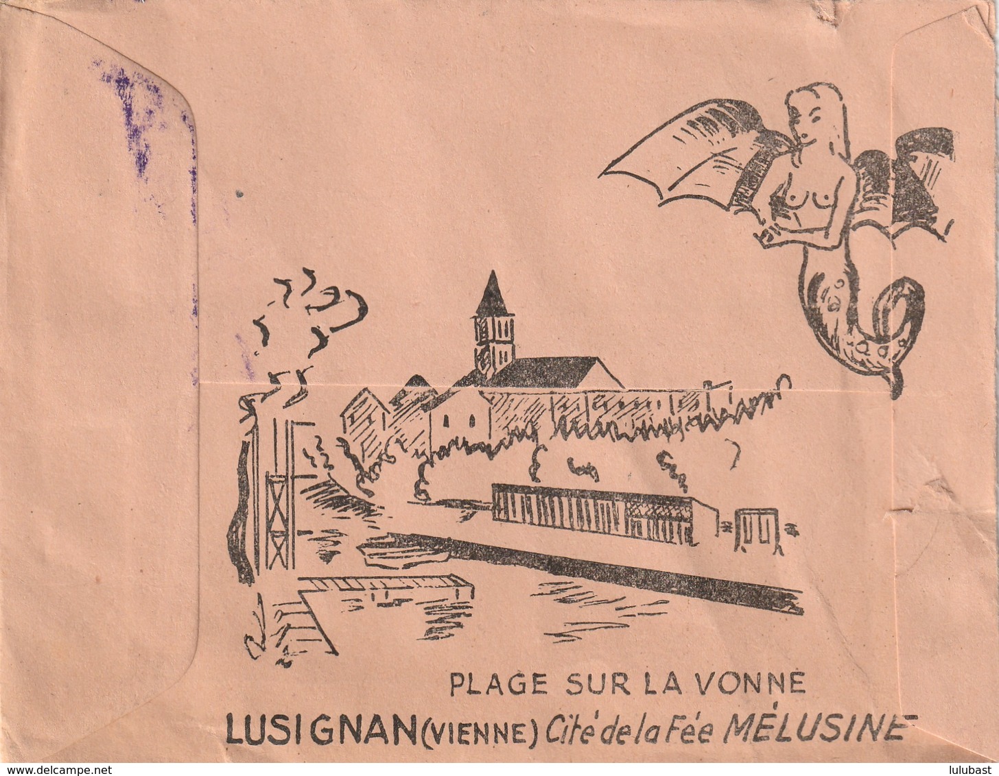 Enveloppe Illustrée Recto-verso Des Pharmaciens MOYON De LUSIGNAN (Vienne) Cité De La Fée Mélusine. (TTB) - Autres & Non Classés