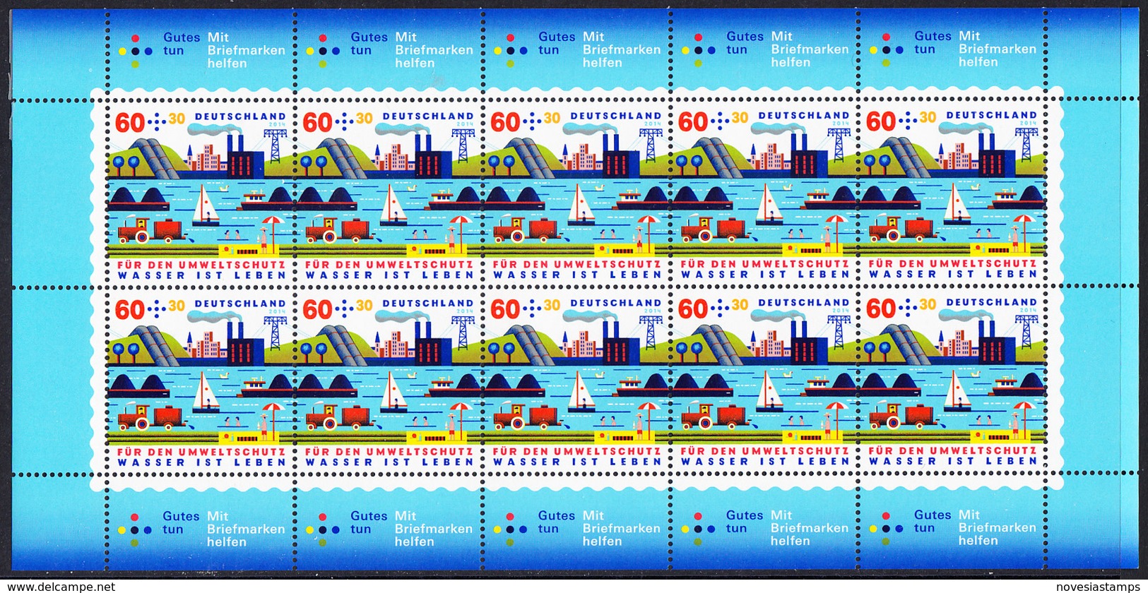 !a! GERMANY 2014 Mi. 3067 MNH SHEET(10) -Environmental Protection: Water Is Life - 2011-2020