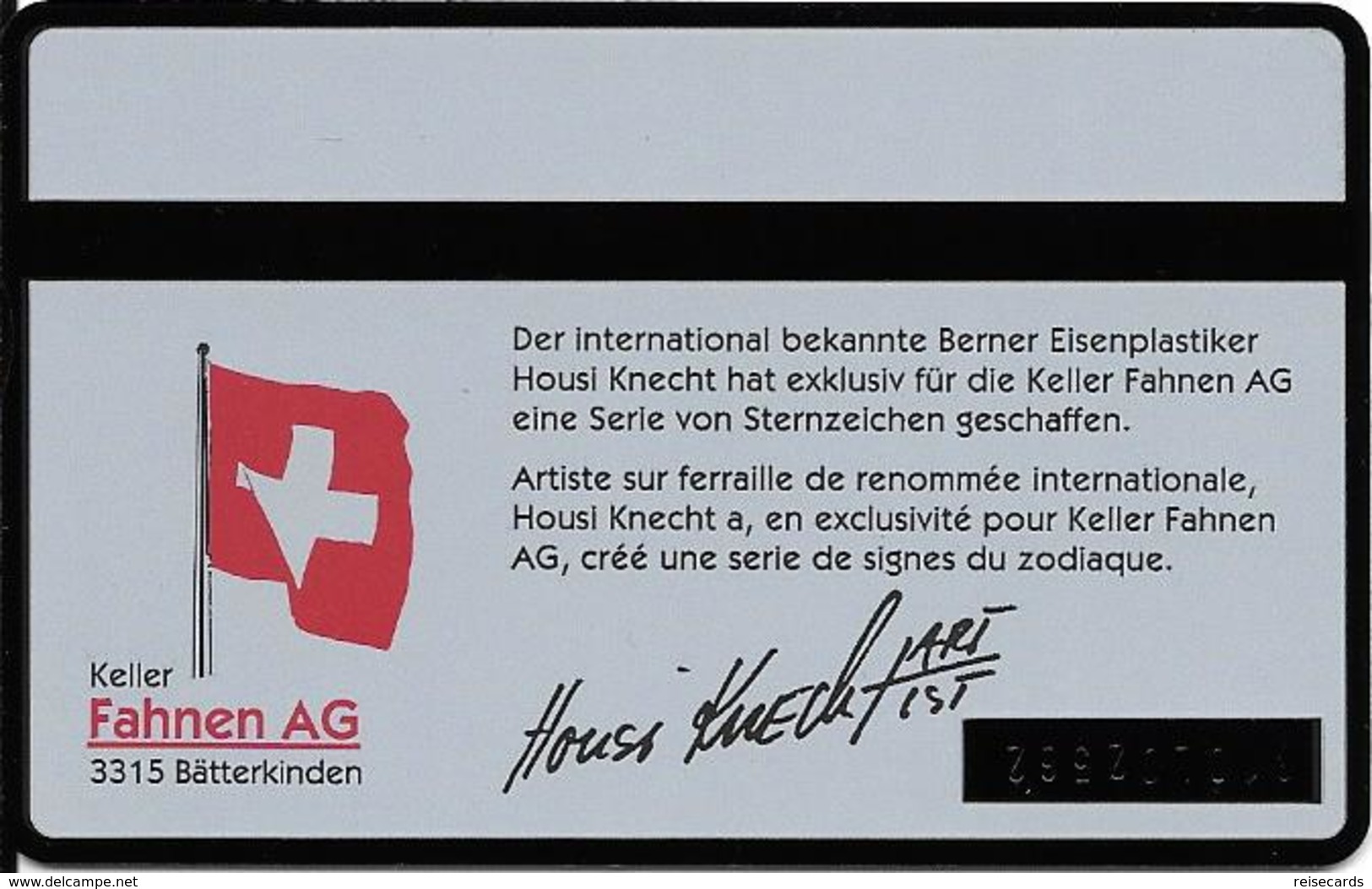 Switzerland: PTT KP-93/163F 310L Keller Fahnen - Sternzeichen Jungfrau, H. Knecht - Svizzera