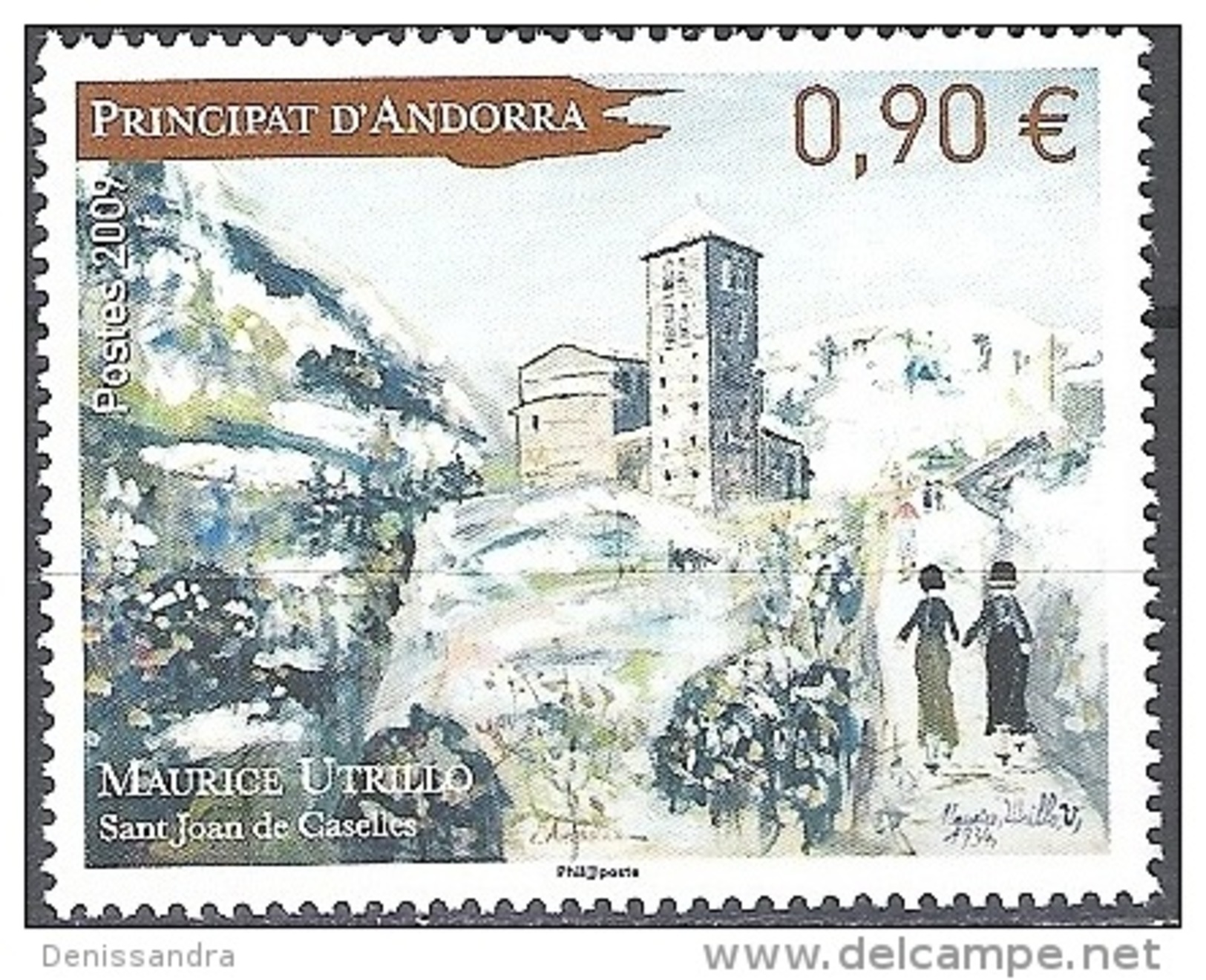 Andorre Français 2009 Yvert 675 Neuf ** Cote (2017) 3.30 Euro Maurice Utrillo Sant Joan De Caselles - Unused Stamps