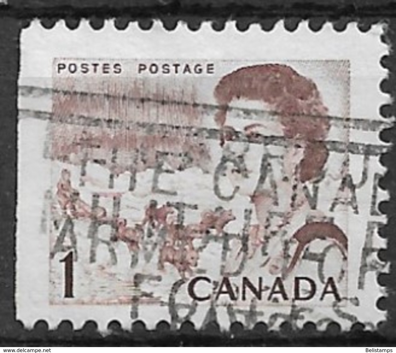 Canada 1971. Scott #454e (U) Northern Lights And Dog Team - Timbres Seuls