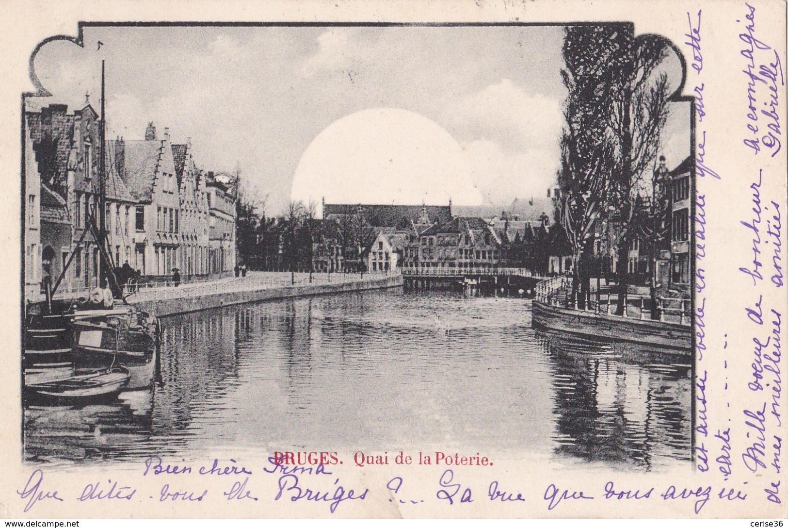 Bruges Quai De La Poterie Circulée En 1901 - Brugge