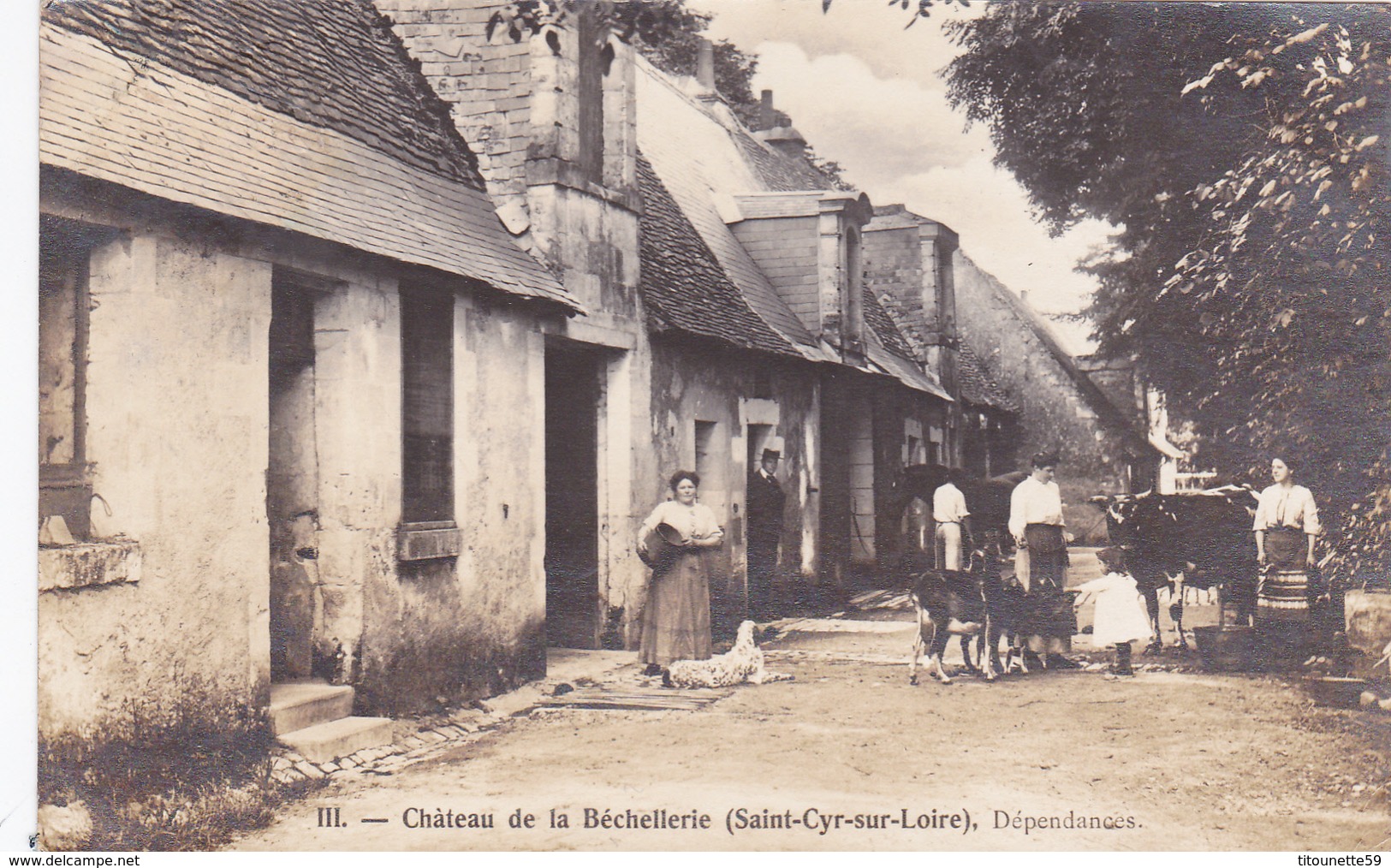 37-Très RARE CARTE-PHOTO Château De La BECHELLERIE (Saint-Cyr-sur-Loire)-DEPENDANCES-Photo J.JACQUET TOURS-1915 (9/2/20) - Saint-Cyr-sur-Loire