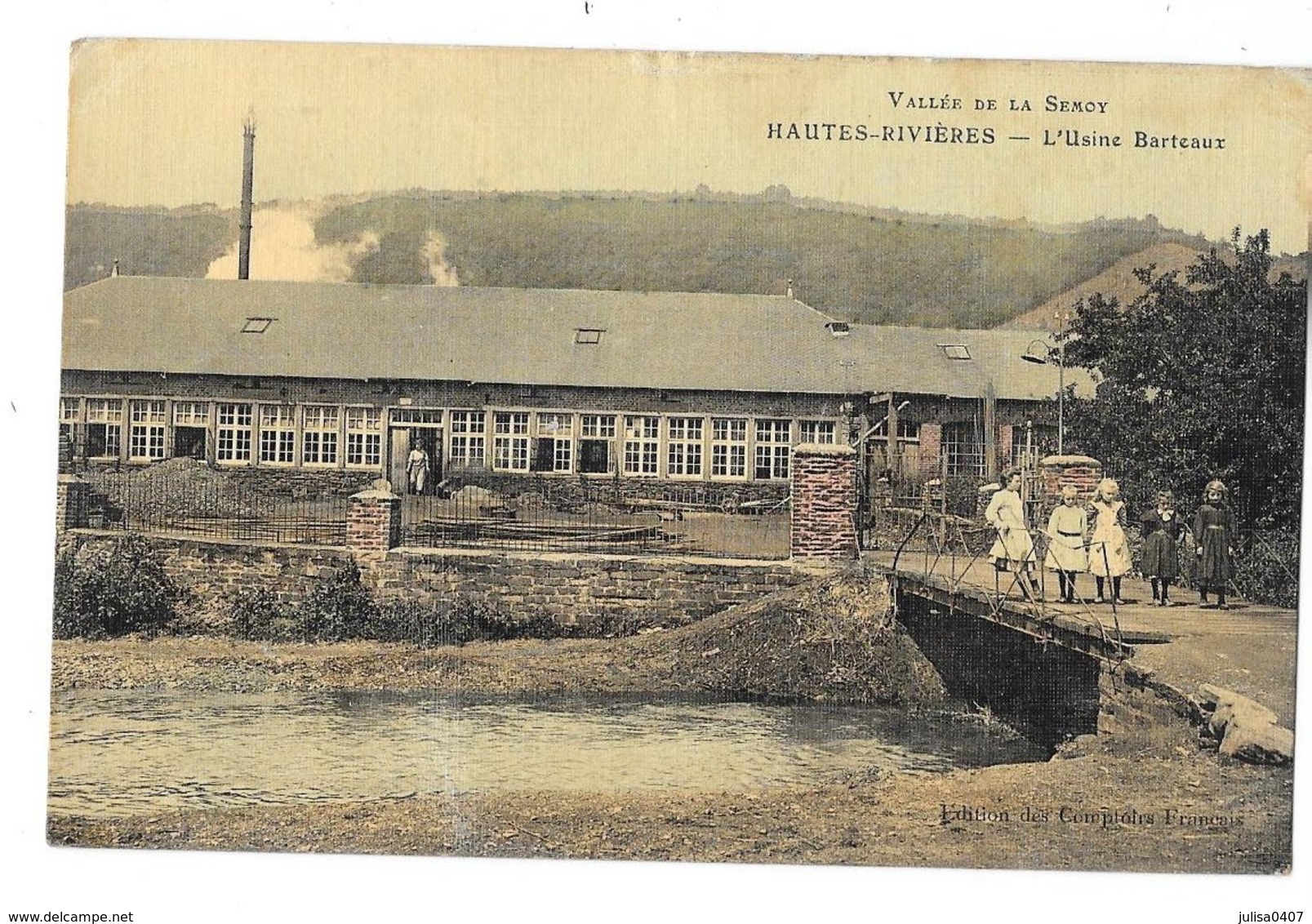 HAUTES RIVIERES (08) L'Usine Berteaux Animation Carte Toilée Couleur - Autres & Non Classés