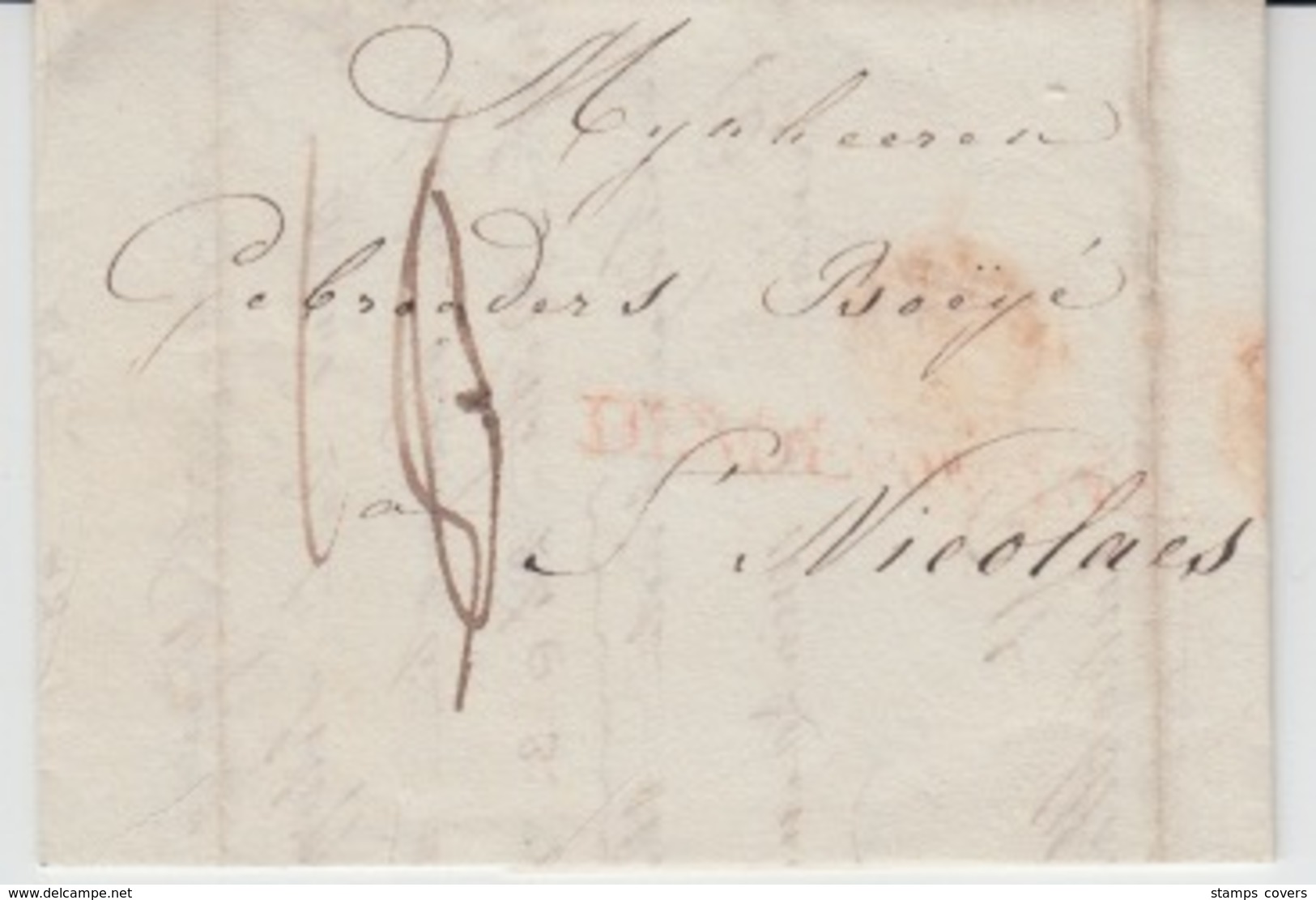 LAC Du 15/11/1827 De TERMONDE A SAINT NICOLAS - 1815-1830 (Période Hollandaise)