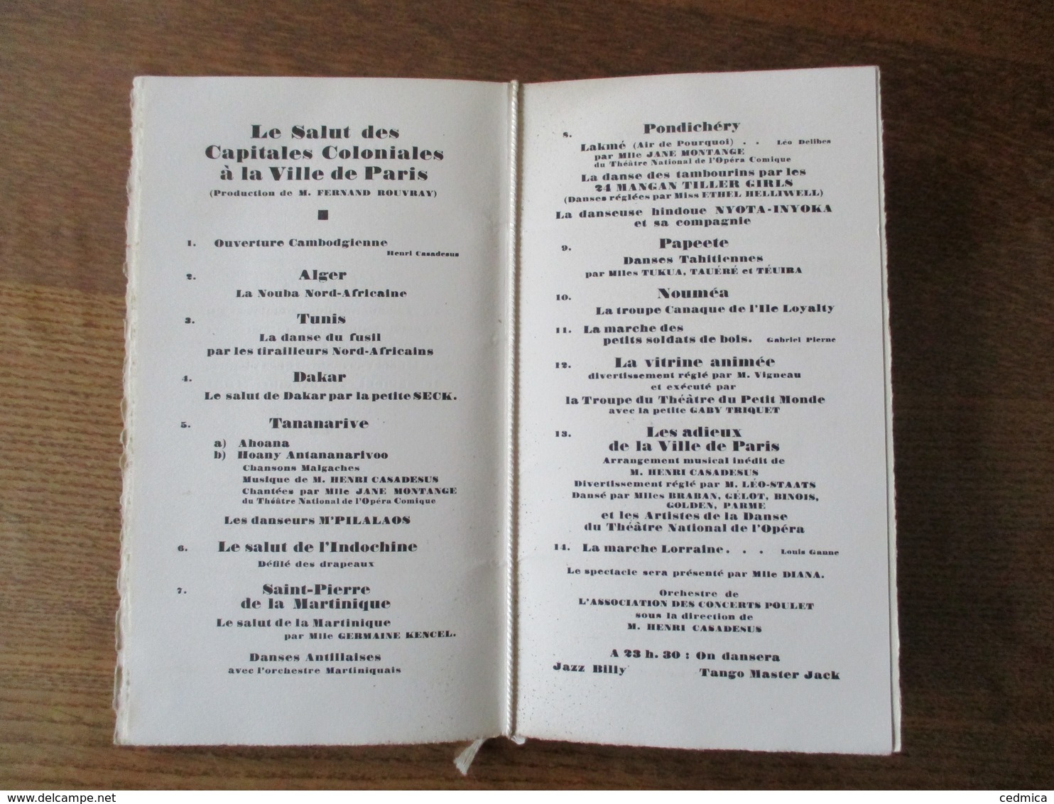 EXPOSITION COLONIALE INTERNATIONALE DE PARIS 1931 SOIREE DU 7 NOVEMBRE 1931 EN L'HONNEUR DES MEMBRES DU CONSEIL MUNICIPA - Programmi