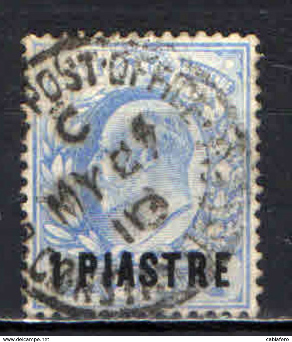 GRAN BRETAGNA - UFFICIO LEVANTE - 1906 - OVERPRINTED 1 PIASTRE - USATO - British Levant