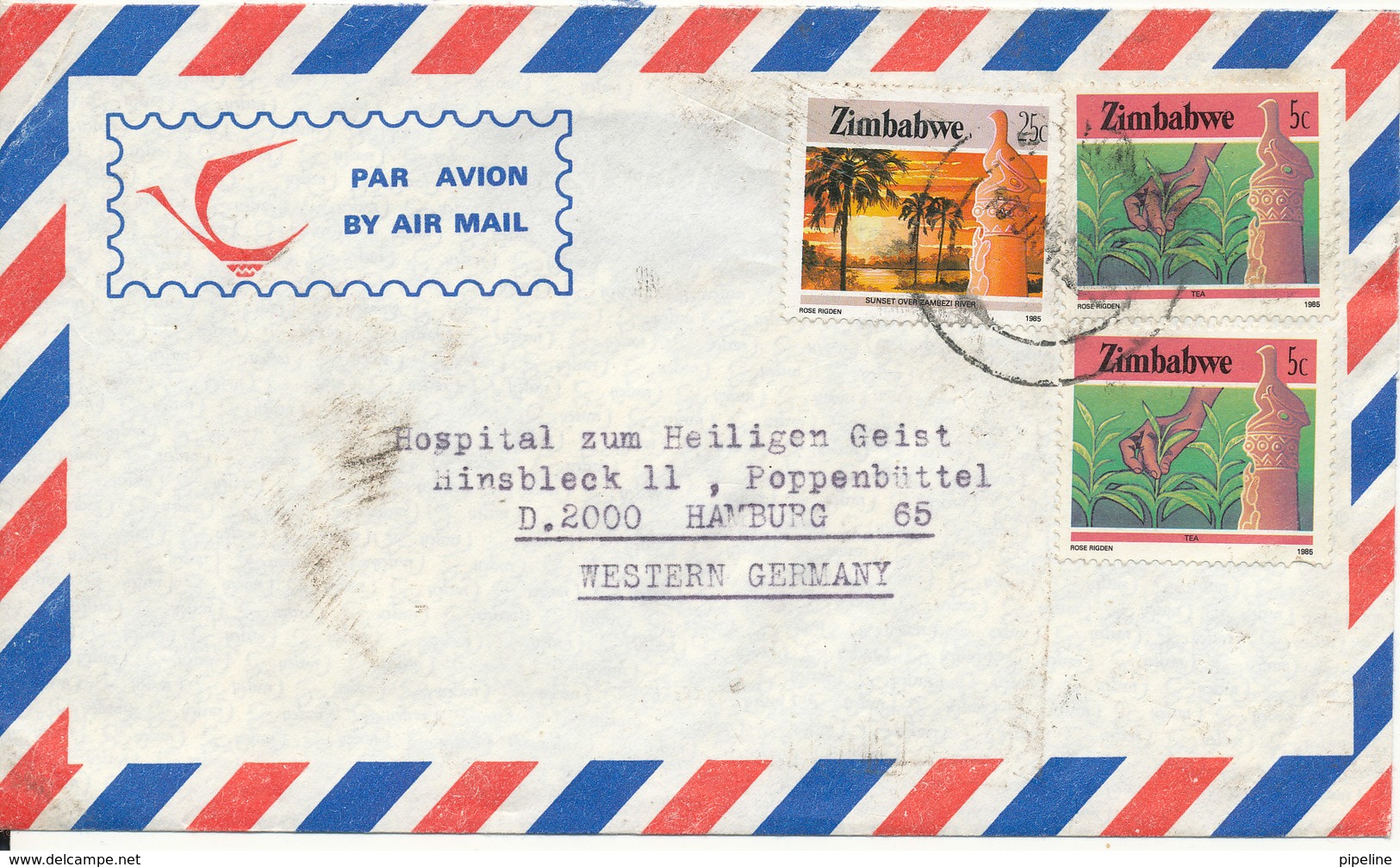 Zimbabwe Air Mail Cover Sent To Germany - Zimbabwe (1980-...)