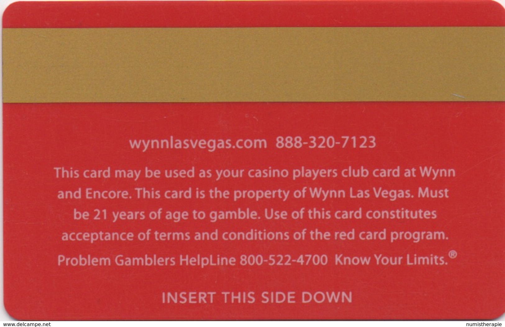 Carte De Membre Casino : Wynn Encore Las Vegas RED CARD - Cartes De Casino