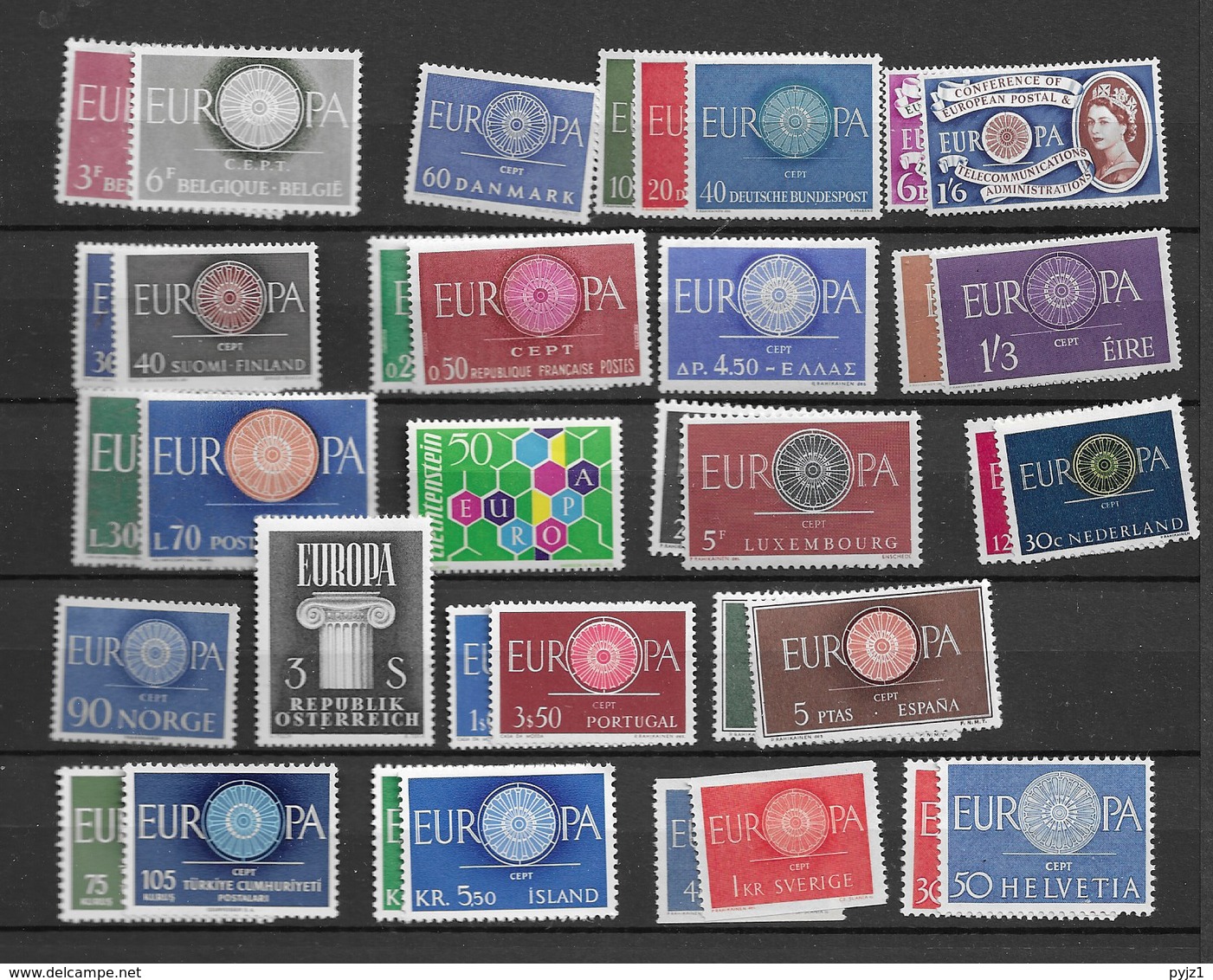 1960 MNH Cept Complete (20 Countries) Postfris** - Volledig Jaar