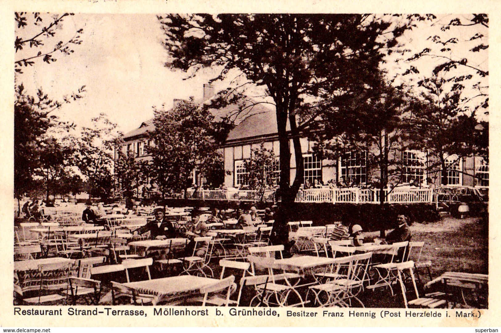 MÖLLENHORST B. GRÜNHEIDE : RESTAURANT STRAND-TERRASSE - BESITZER FRANZ HENNIG - ANNÉE / YEAR ~ 1930 (ad878) - Gruenheide