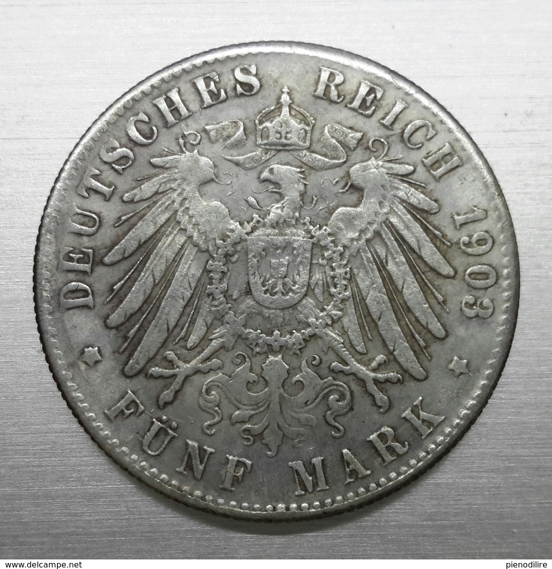 Riproduzione Di Moneta REPUBBLICA PANAMA 5 MARK DEUTSCHES REICH 1903-1904 (pos.A10.62) NO ARGENTO, FAKE, FALSE - Panama