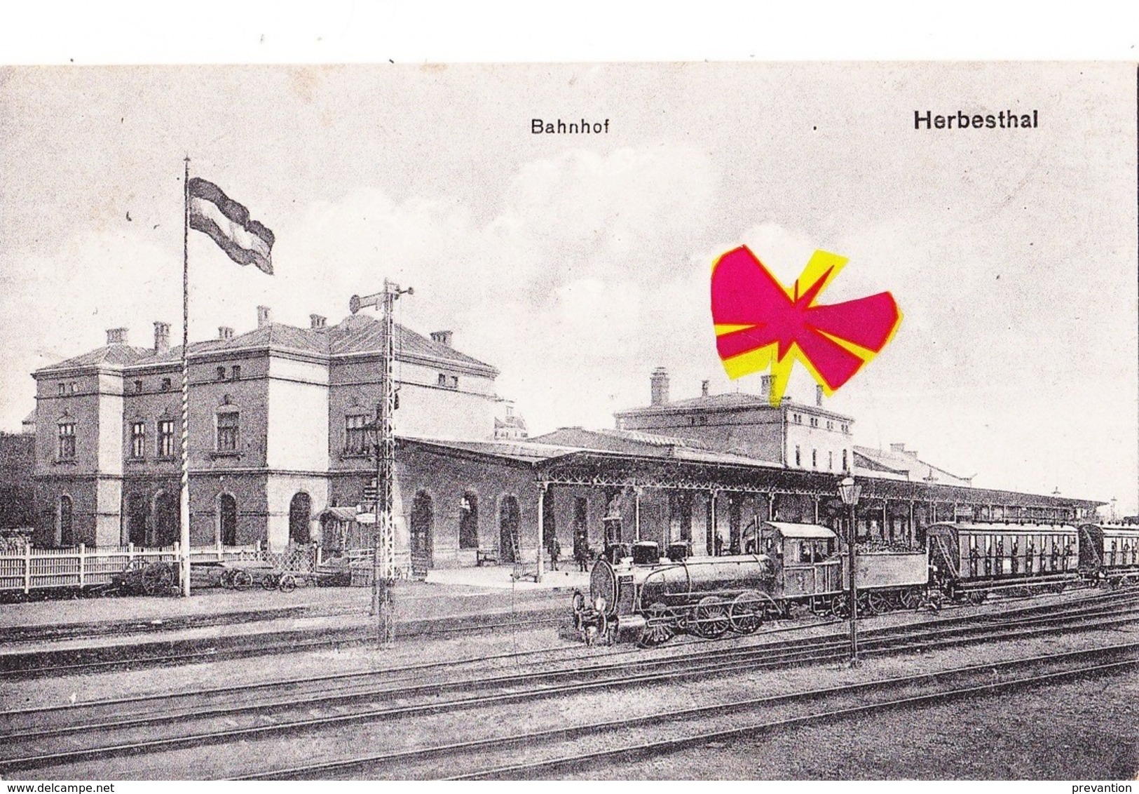 HERBESTHAL - Bahnhof - Carte Publicitaire ? Au Dos - Lontzen