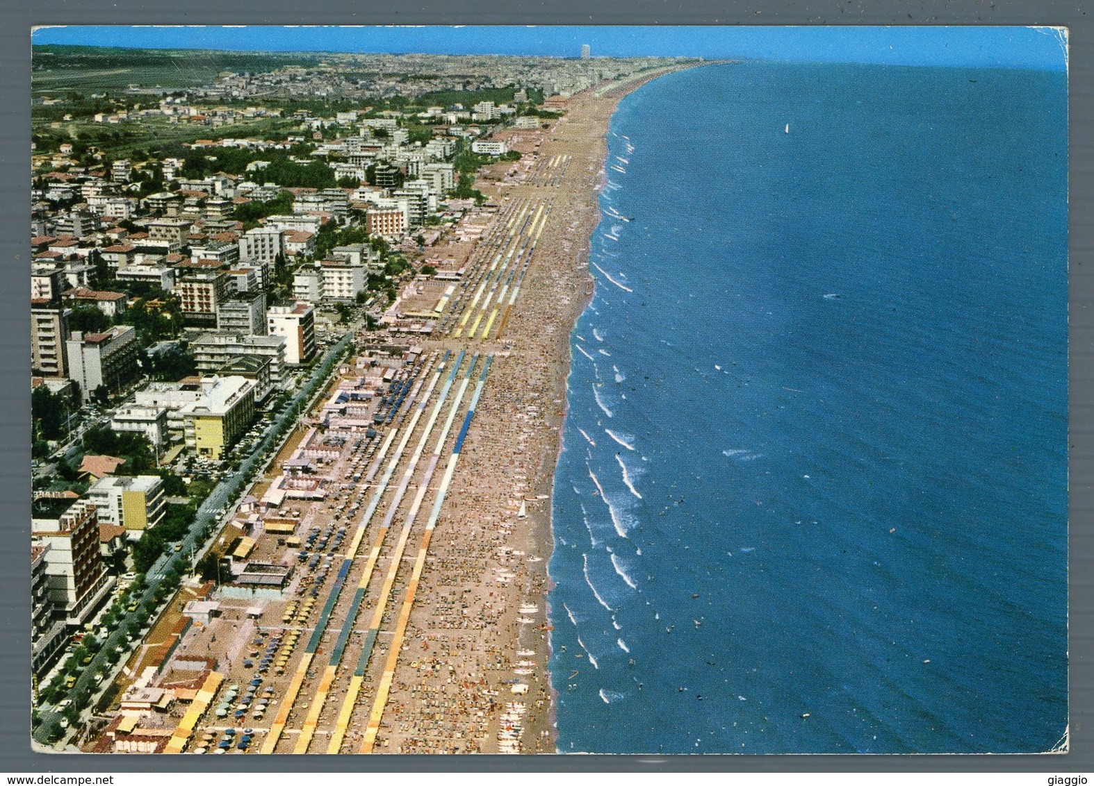 °°° Cartolina - Riccione Dall'aereo Panorama Viaggiata °°° - Rimini