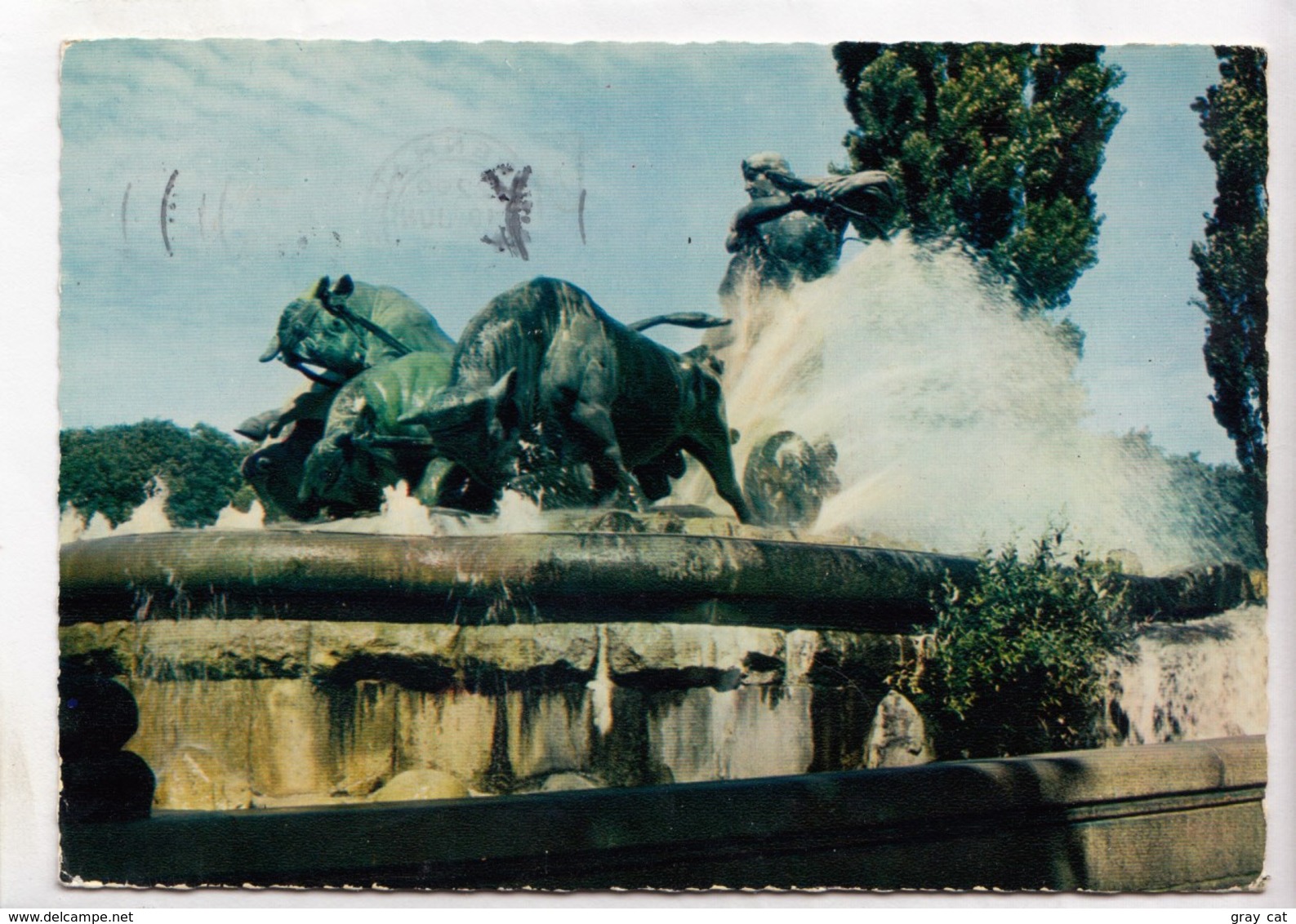 KOBENHAVN, COPENHAGEN, The Gefion Fountain At Langelinie, 1960 Used Postcard [23819] - Denmark