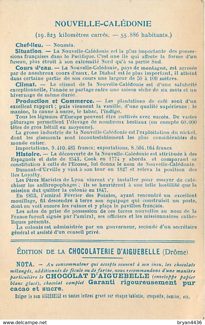 LA NOUVELLE CALEDONIE - CPA PUB - CHOCOLATERIE D' AIGUEBELLE. - Nouvelle-Calédonie