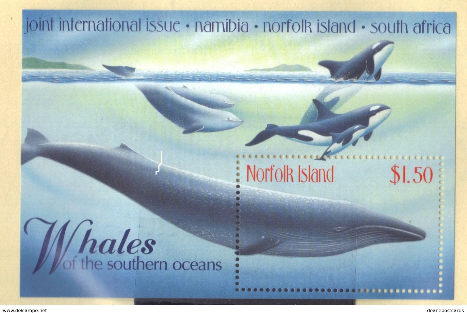 Norfolk Islands -  MS 685 M/M Miniture Sheet Whales Of The Southern Oceans - Norfolk Island