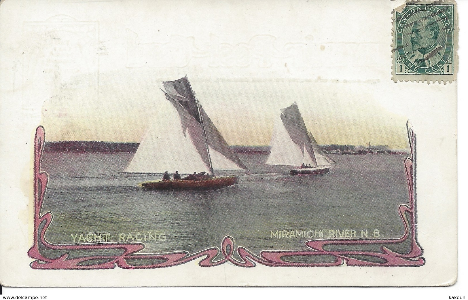 Yacht Racing, Miramichi River, N.B., Advertizing Card  ,(18.451) - Other & Unclassified