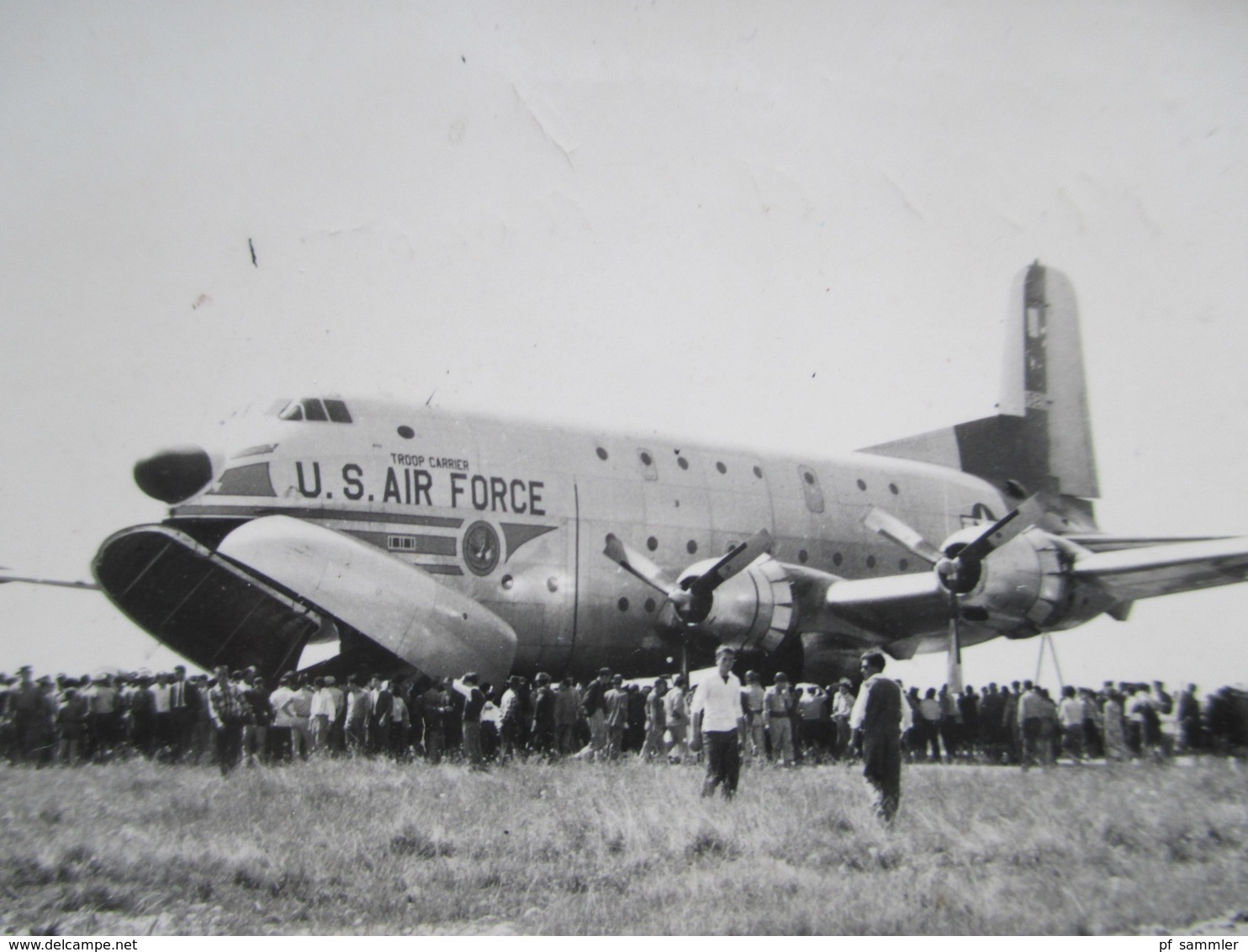 Armed Forces Day 1951 Avian0 Air Base Großes Flugzeug Troop Carrier U.S. Air Force Originalfoto 9,5x6cm - Luftfahrt