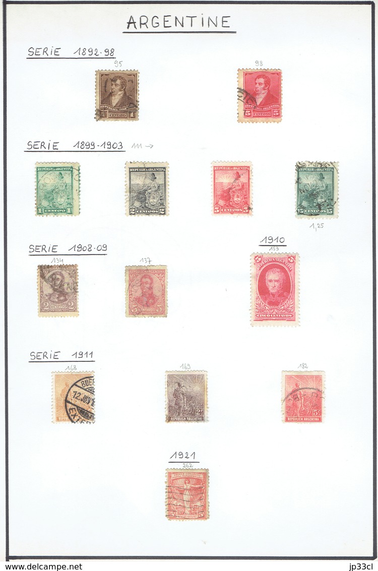 Petite Collection De +/- 120 Timbres (o) D'Argentine - Collections, Lots & Series