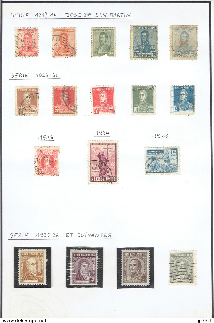 Petite Collection De +/- 120 Timbres (o) D'Argentine - Colecciones & Series