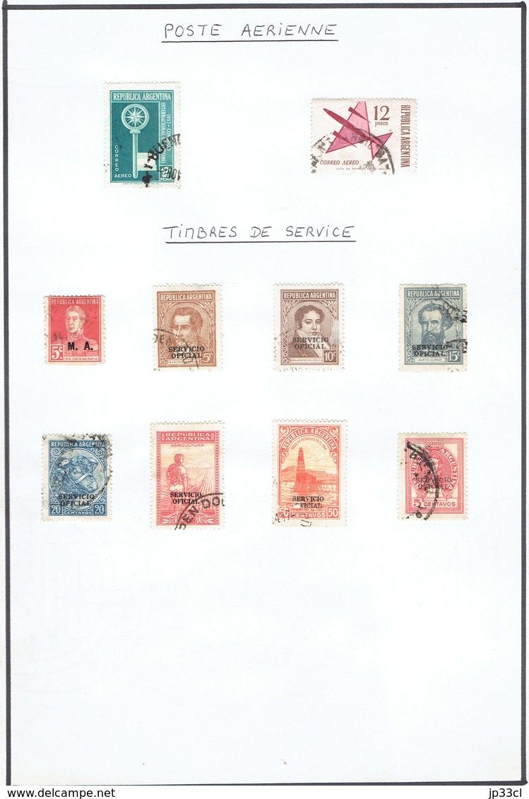 Petite collection de +/- 120 timbres (o) d'Argentine