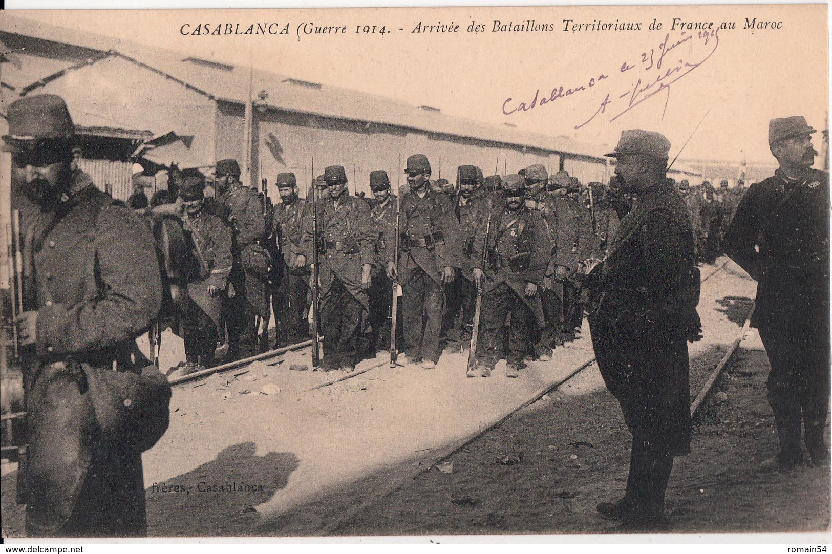 CASABLANCA-GUERRE 1914-ARRIVEE  DES BATAILLONS TERRITORIAUX DE FRANCE AU MAROC - Casablanca