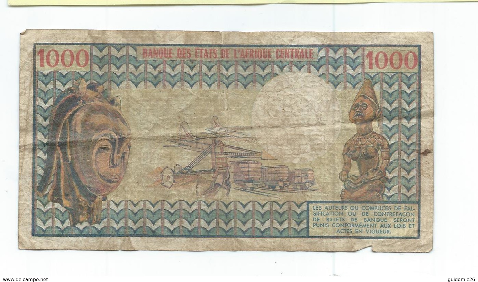 Gabon Billet De 1000 Francs Ayant Circulé,republique Gabonaise - Gabon