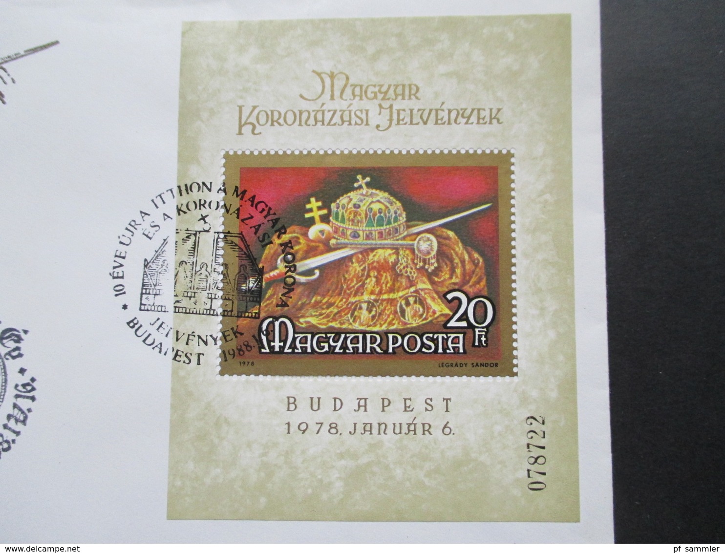 Ungarn 1978 Block 135 A FDC / Sonderumschlag Mit SST Ungarische Krönungsinsignien - Briefe U. Dokumente