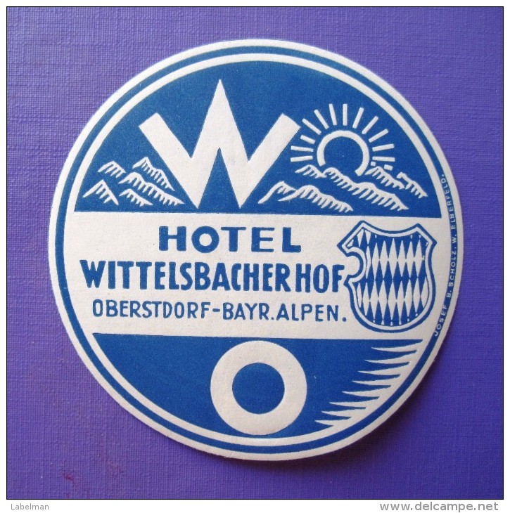 HOTEL PENSION POST BAYERN WITTELSBACHER OBERDORF GERMANY DEUTSCHLAND TAG DECAL LUGGAGE LABEL ETIQUETTE AUFKLEBER BERLIN - Etiketten Van Hotels