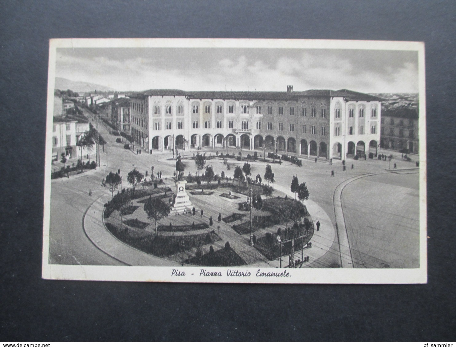 Italien 1940 AK Pisa Piazza Vittorio Emanuele Ind Protektoriat Böhmen Und Mähren! Roter Stempel OkW Zensur Geprüft - Propaganda Di Guerra