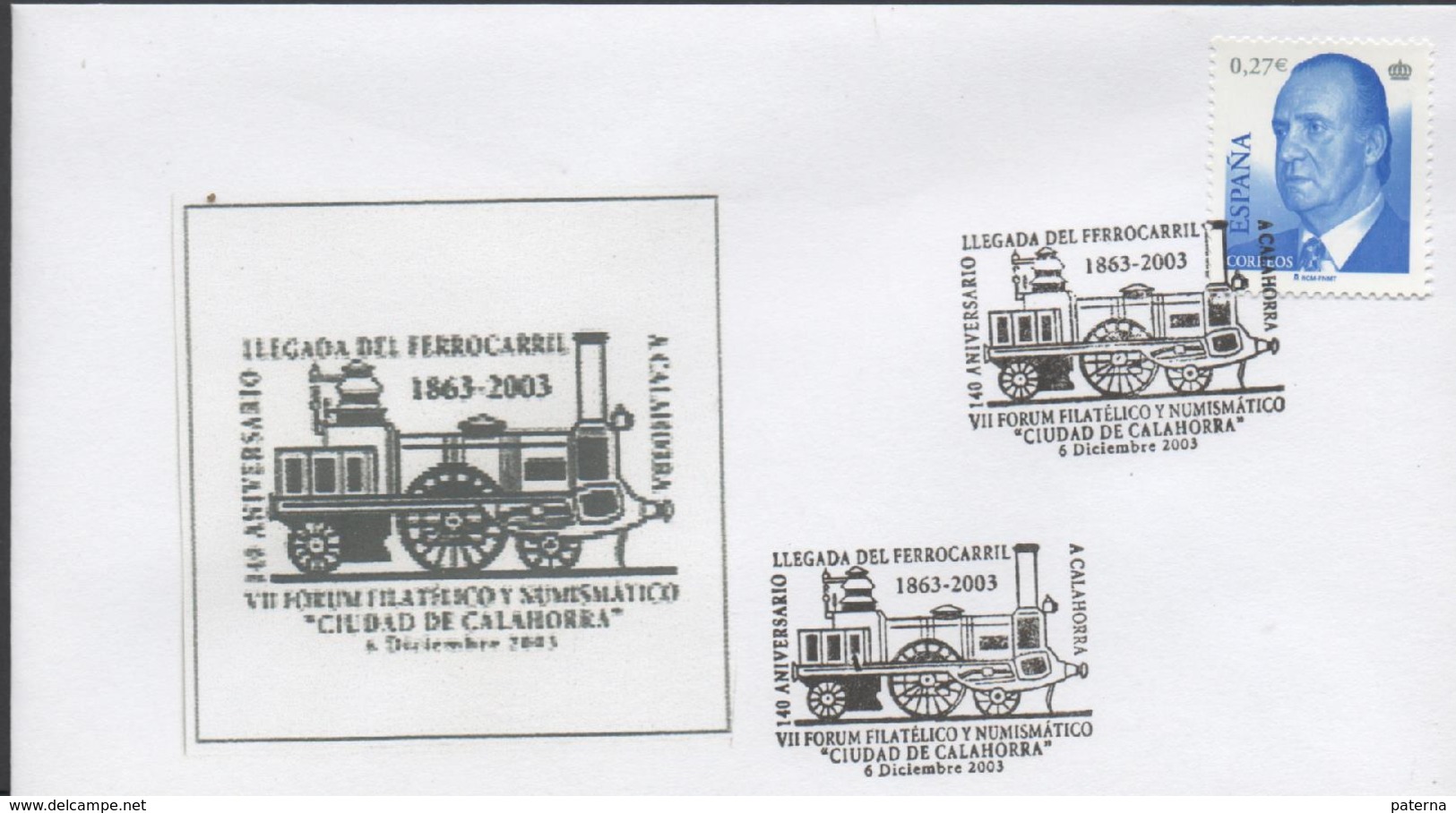 3469   Carta 140 Aniversario Llegada Del Ferrocarril  A La Ciudad De Calahorra.((1863-2003) - Trenes