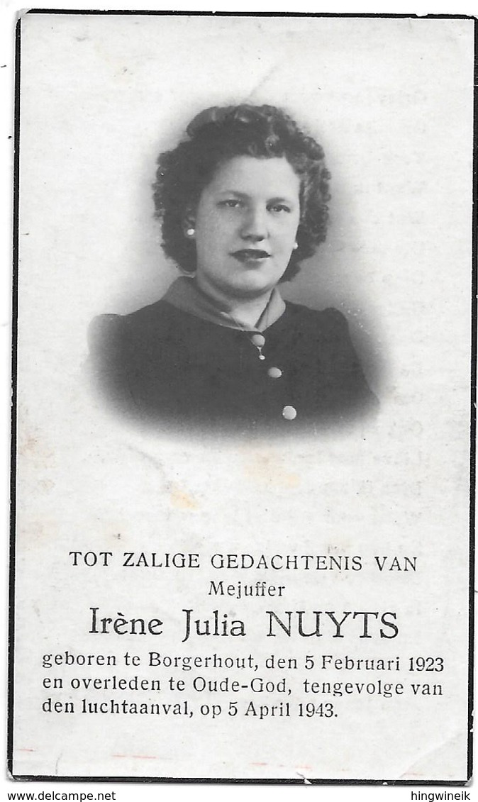 Nuyts I.j. (luchtbombardement Borgerhout 1923 -oude-god 1943) - Religion & Esotérisme