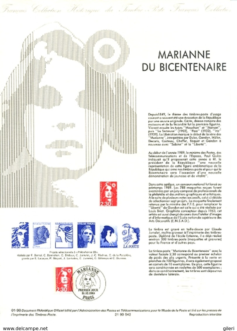 2 Documents Historique Marianne De Briat - Postdokumente