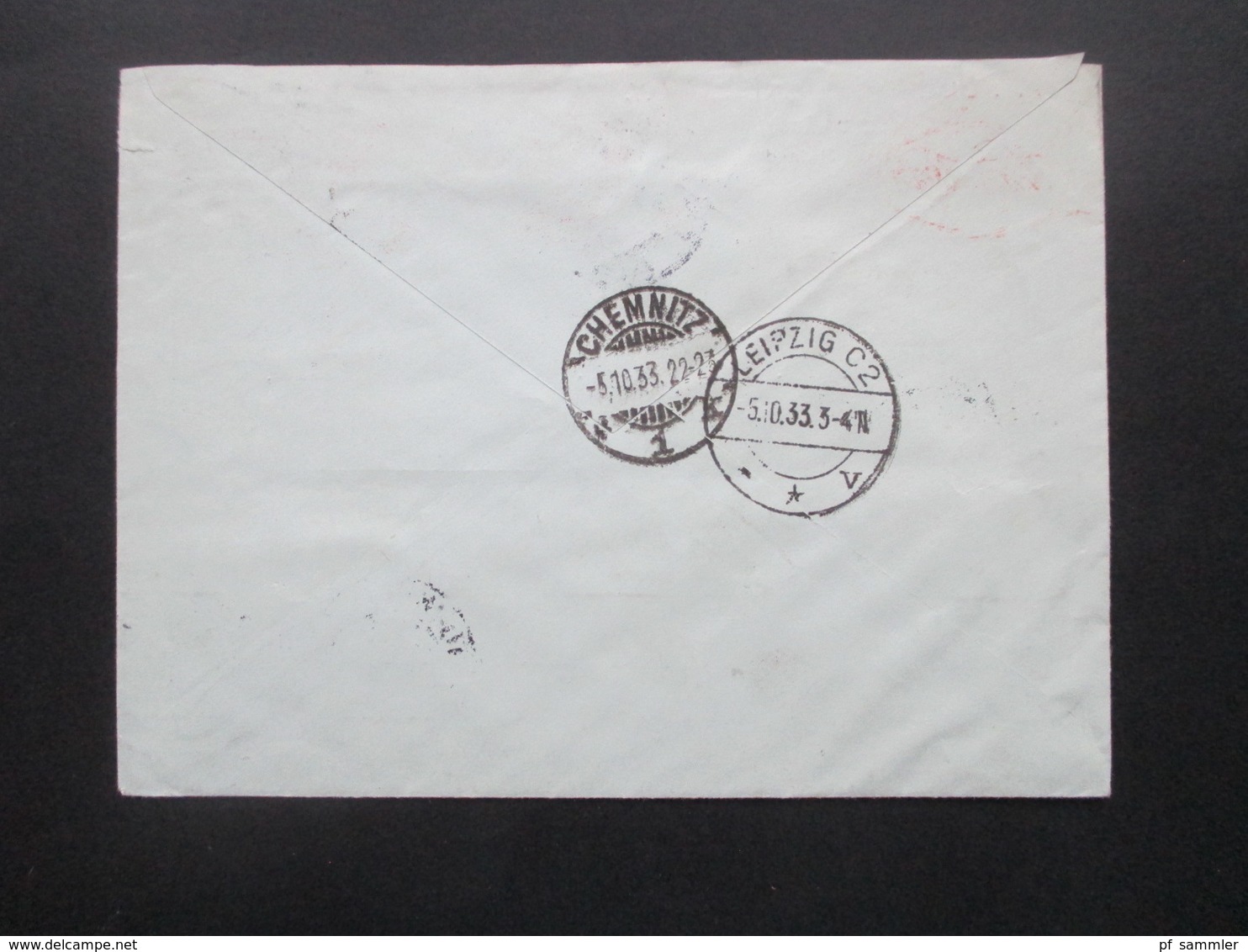 Finnland 1933 Firmenbrief Mit Freistempel Einschreiben Turku 1 Abo 1 No 77 über Leipzig Nach Chemnitz Rücks. 2 Stempel - Cartas & Documentos