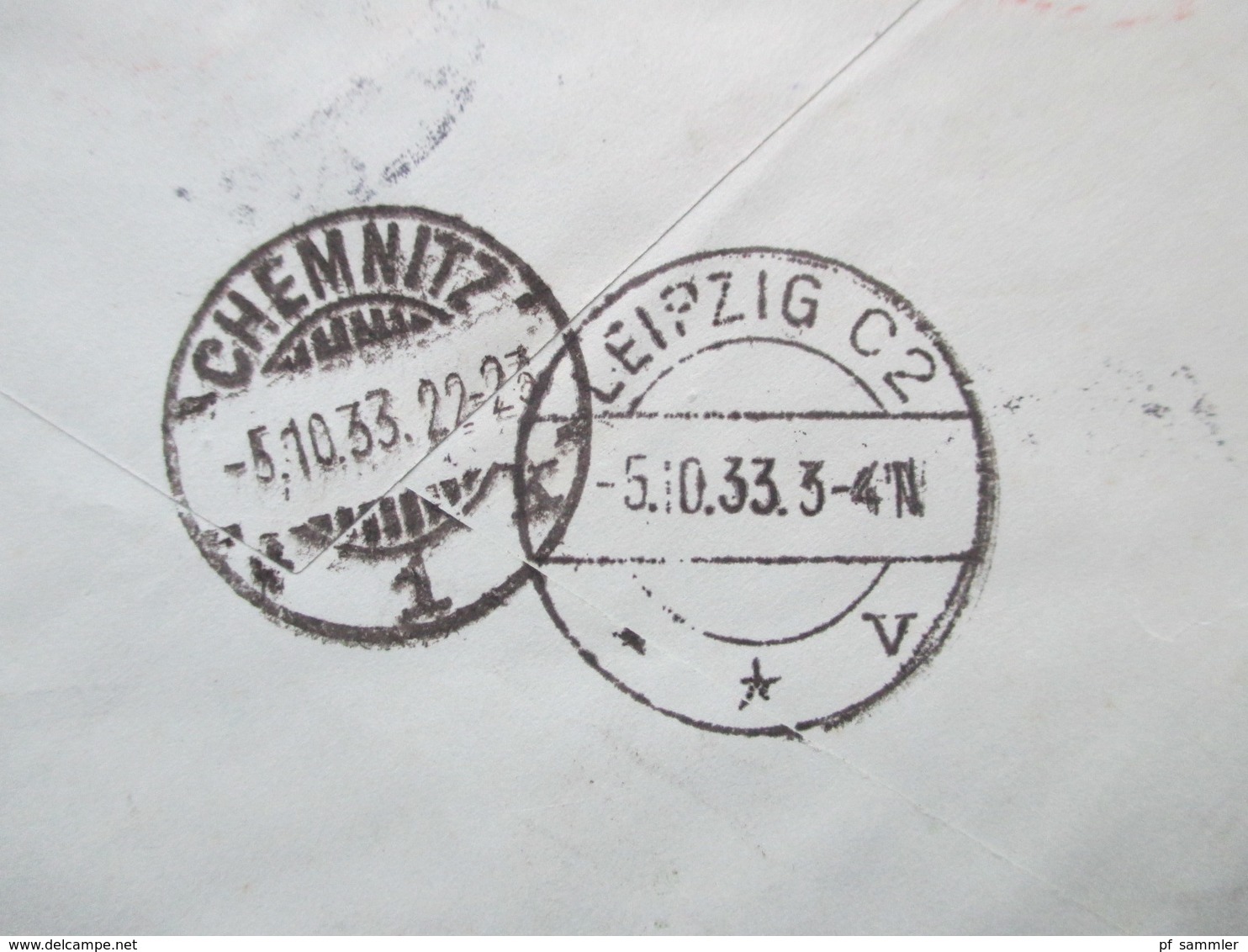 Finnland 1933 Firmenbrief Mit Freistempel Einschreiben Turku 1 Abo 1 No 77 über Leipzig Nach Chemnitz Rücks. 2 Stempel - Storia Postale