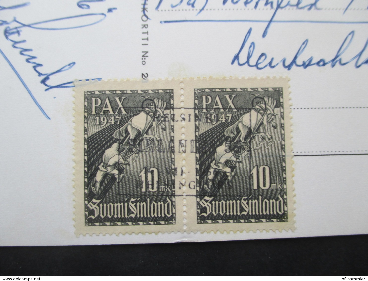 Finnland Nr. 338 1947 / Verwendet 1956  Und Schwarzer SST Ra 4 Helsinki Finlandia 56 Echtfoto AK Helsinki Yliopisto - Briefe U. Dokumente