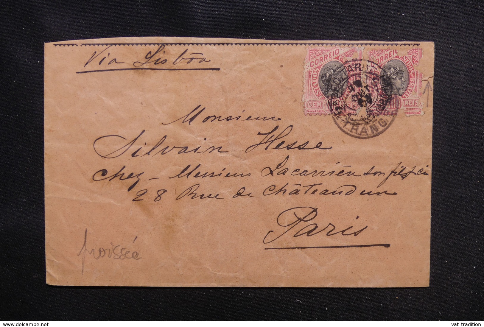 BRÉSIL - Enveloppe Pour La France Par Voie De Lisbonne -  L 52533 - Storia Postale