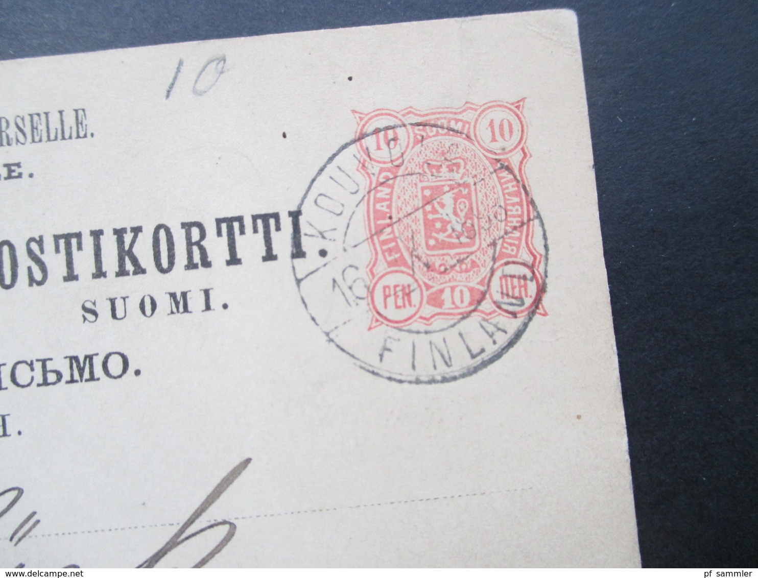 Finnland / Russland 1893 Ganzsache Stempel Kouvola Finland Und Helsingfors - Briefe U. Dokumente
