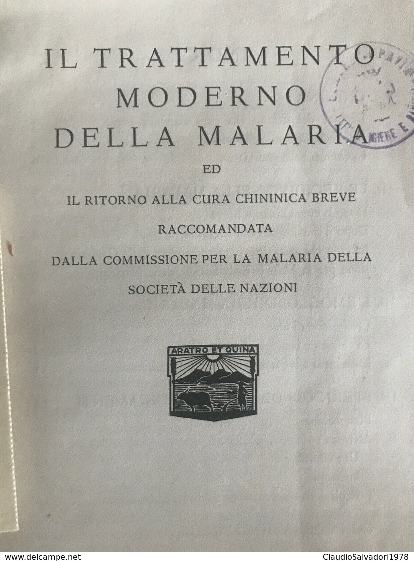 1938 Libro Di Medicina Antico - Trattato Moderno Della Malaria Chinchona Institute Amsterdam - Medecine, Psychology