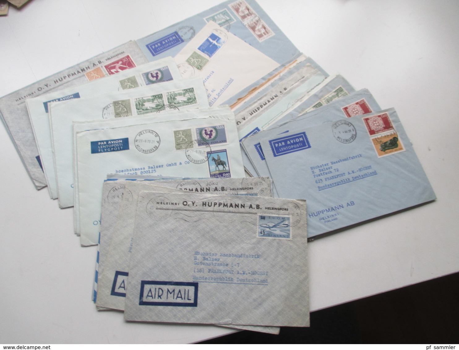 Finnland 1958 - 74 Luftpost Briefe 42 Stk. Firmen Korrespondenz Auch Freimarke Nr. 505 Flugzeug Mit Aufdruck Usw. - Briefe U. Dokumente